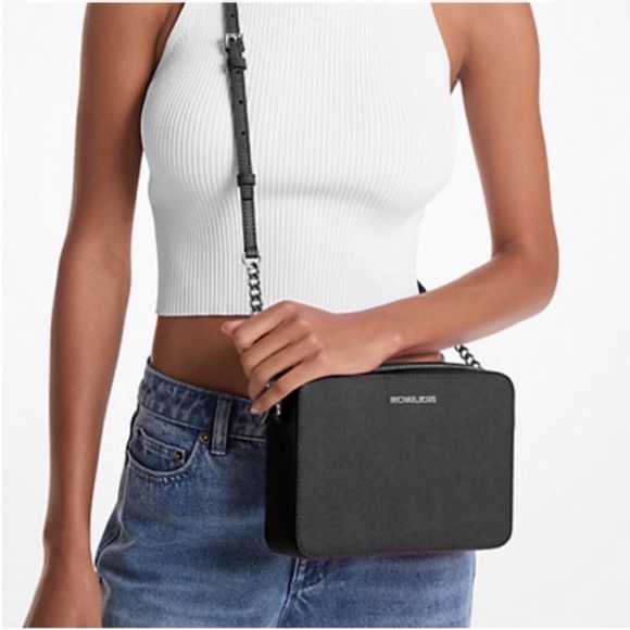 Michael Kors Black Leather Crossbody - Picture 1 of 4